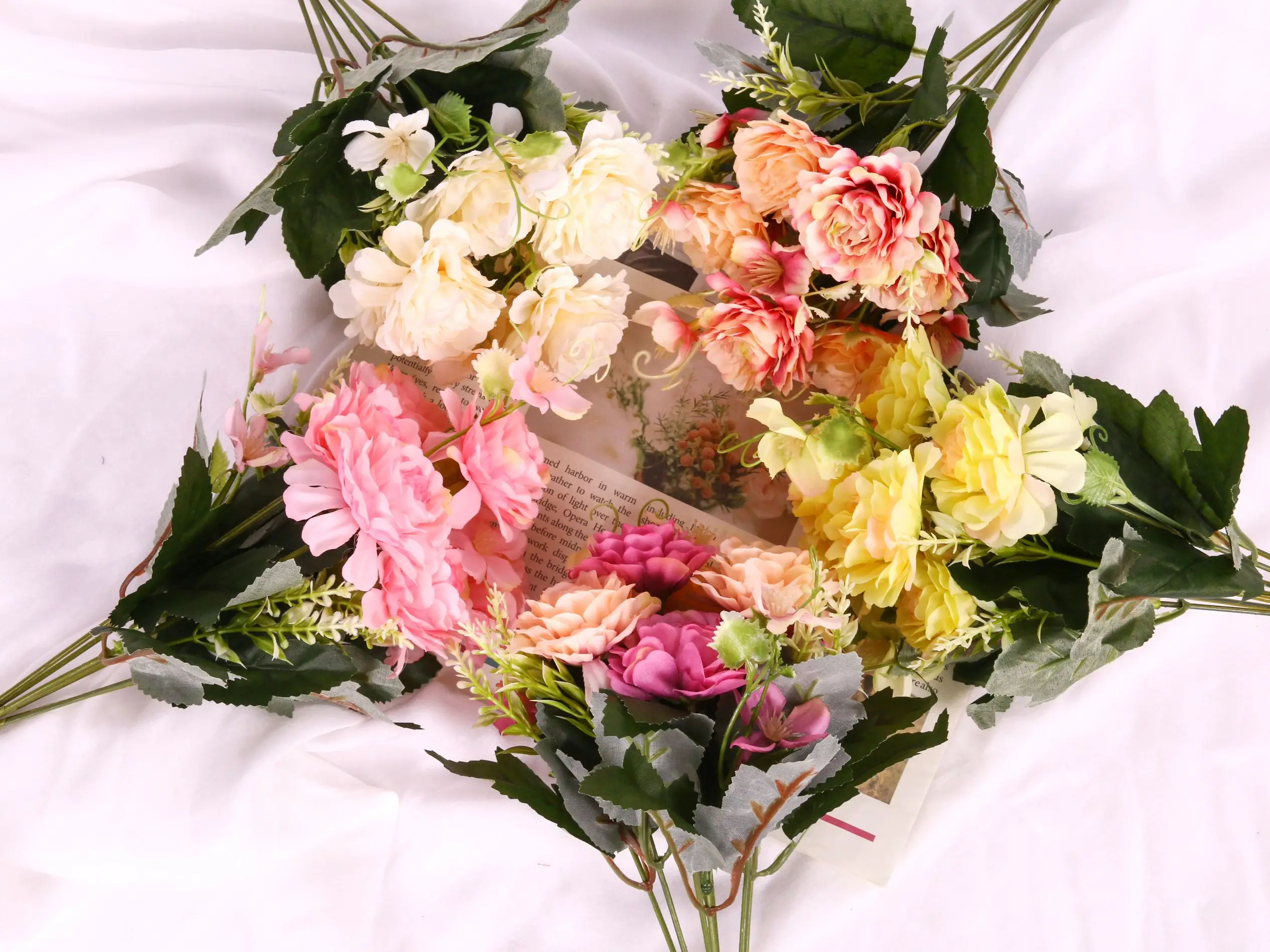 

2pcs Peony Artificial Flowers Rose Wedding Home DIY Decor High Quality Big Bouquet Foam Accessories Craft White Fake Flower