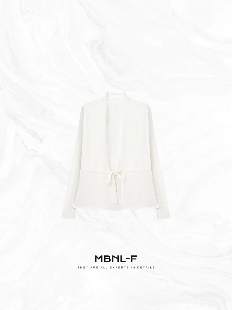 

Вязаный кардиган MBNLF: повседневная верхняя одежда для женщин, коллекция Весна 2025, в расслабленном стиле