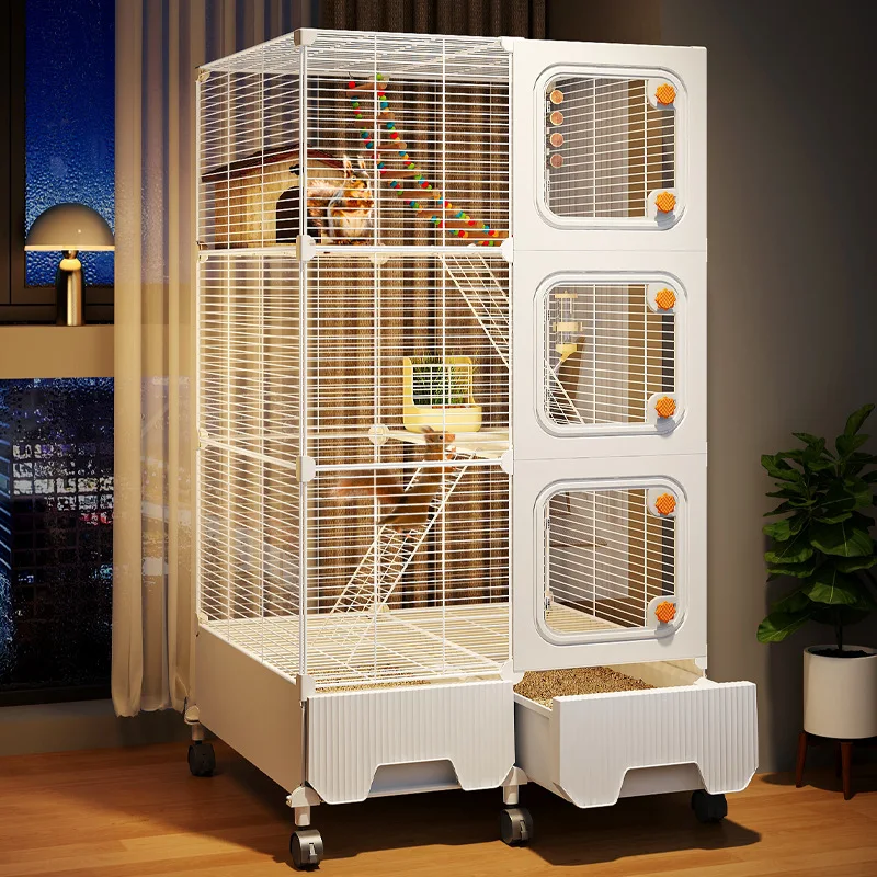 

Клетка для белки и шиншиллы, двухслойная трехслойная зашифрованная сверхвысокая клетка для короля демонов, медовый кенгуру, специальная супер большая вилла