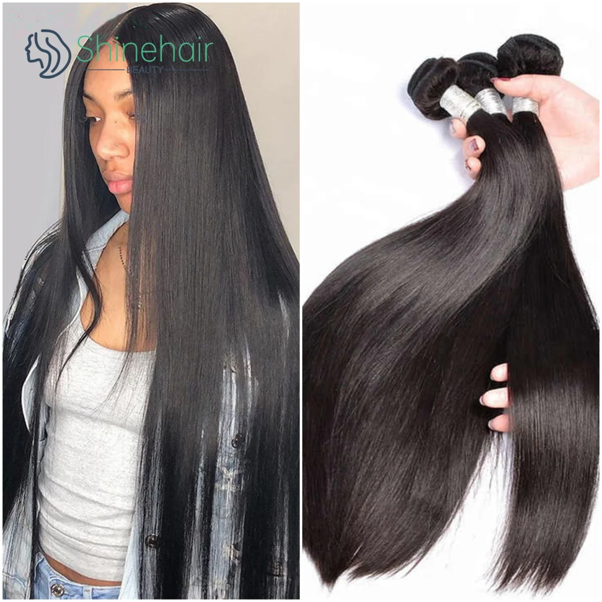 Straight Hair Bundels 100% Real Human Hair 3 Bundels Black 12A Vietnamese Human Hair For Women Brazilian Remy Hair 30 inch