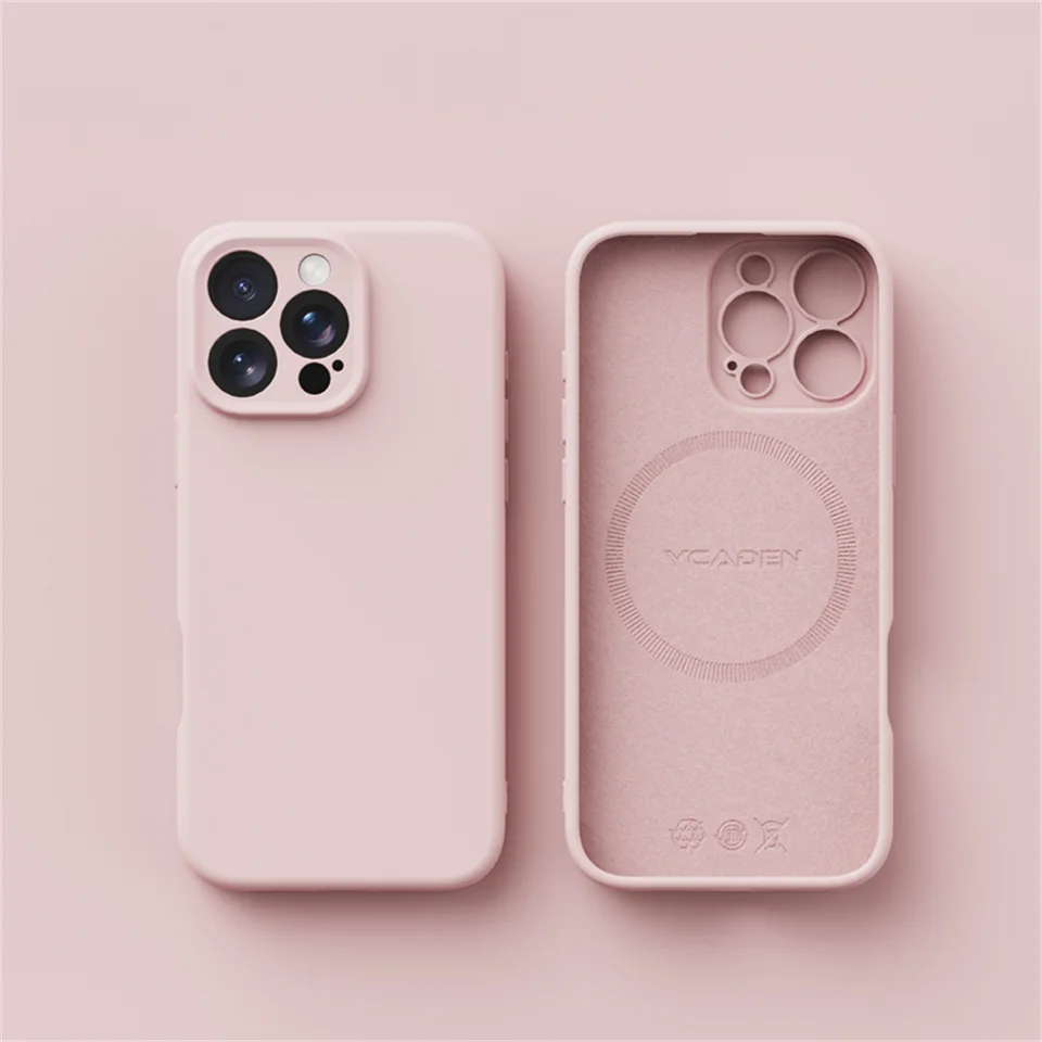 Funda de silicona líquida de lujo para Magsafe para iPhone 17 Air 16 Plus 15 14 13 12 Pro Max 17Pro carga inalámbrica cubierta suave 3