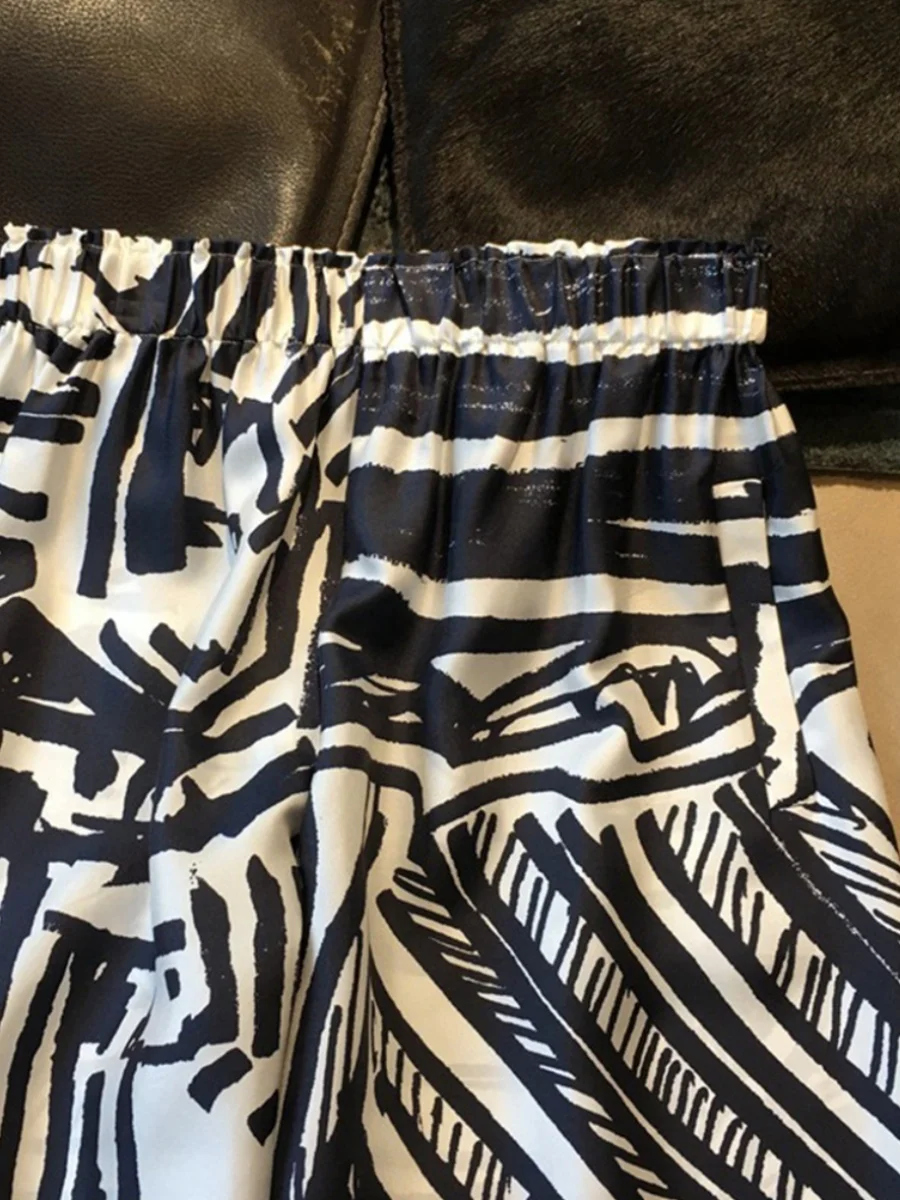 العصرية فيتي مصبوغ السراويل واسعة الساق المرأة الصيف Faionable الحرير الجليد بارد الحماية من الشمس فضفاض عارضة السراويل