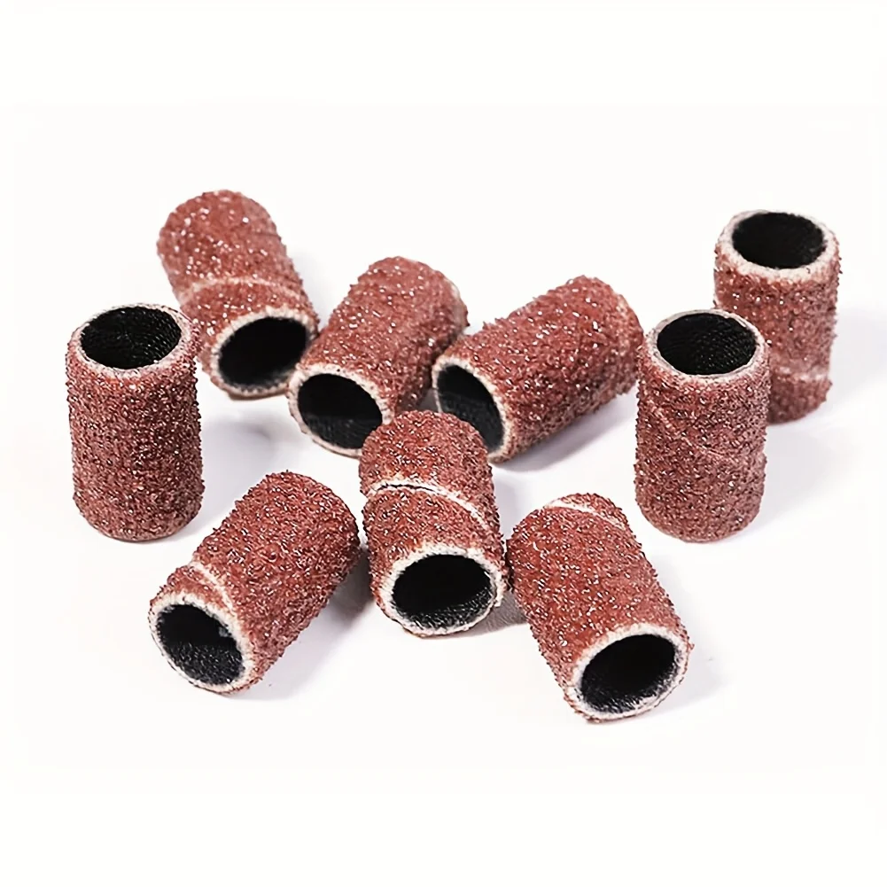 76Pcs Sanding Band Set With Mandrel, Rotary Tool Sanding Bands, 80/120/180 Grit Brown White Black Sand Rollers for Nail Art Poli