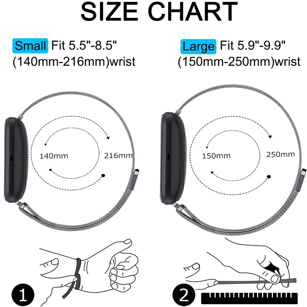 Milanese Loop band for Fitbit Versa 3 4/Sense 2/versa Lite wristband smart Stainless Steel belt Bracelet Versa 2 blaze strap