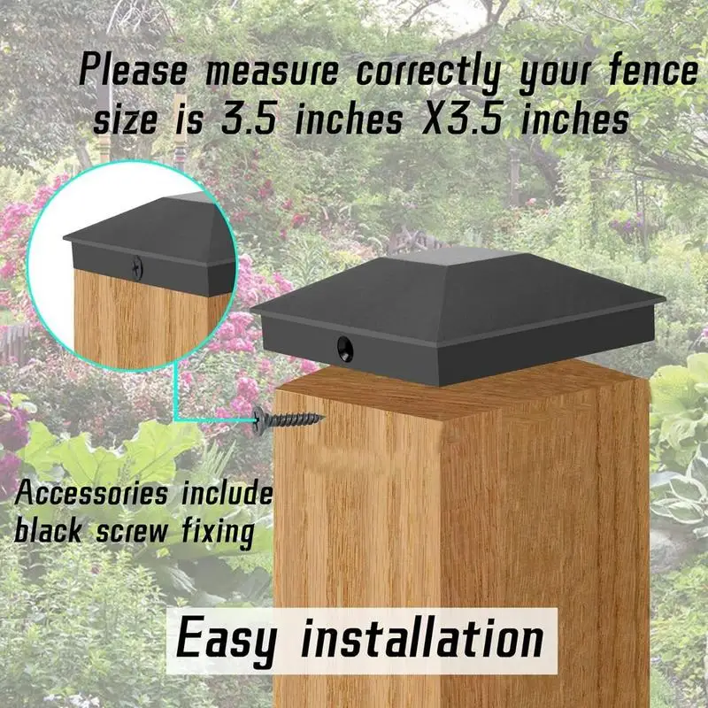Wood Fence Post Caps Fence Pole Protector Caps Protective Caps Deck Post Covers 6 Pcs Post Cap Cover Decking Caps Waterproof