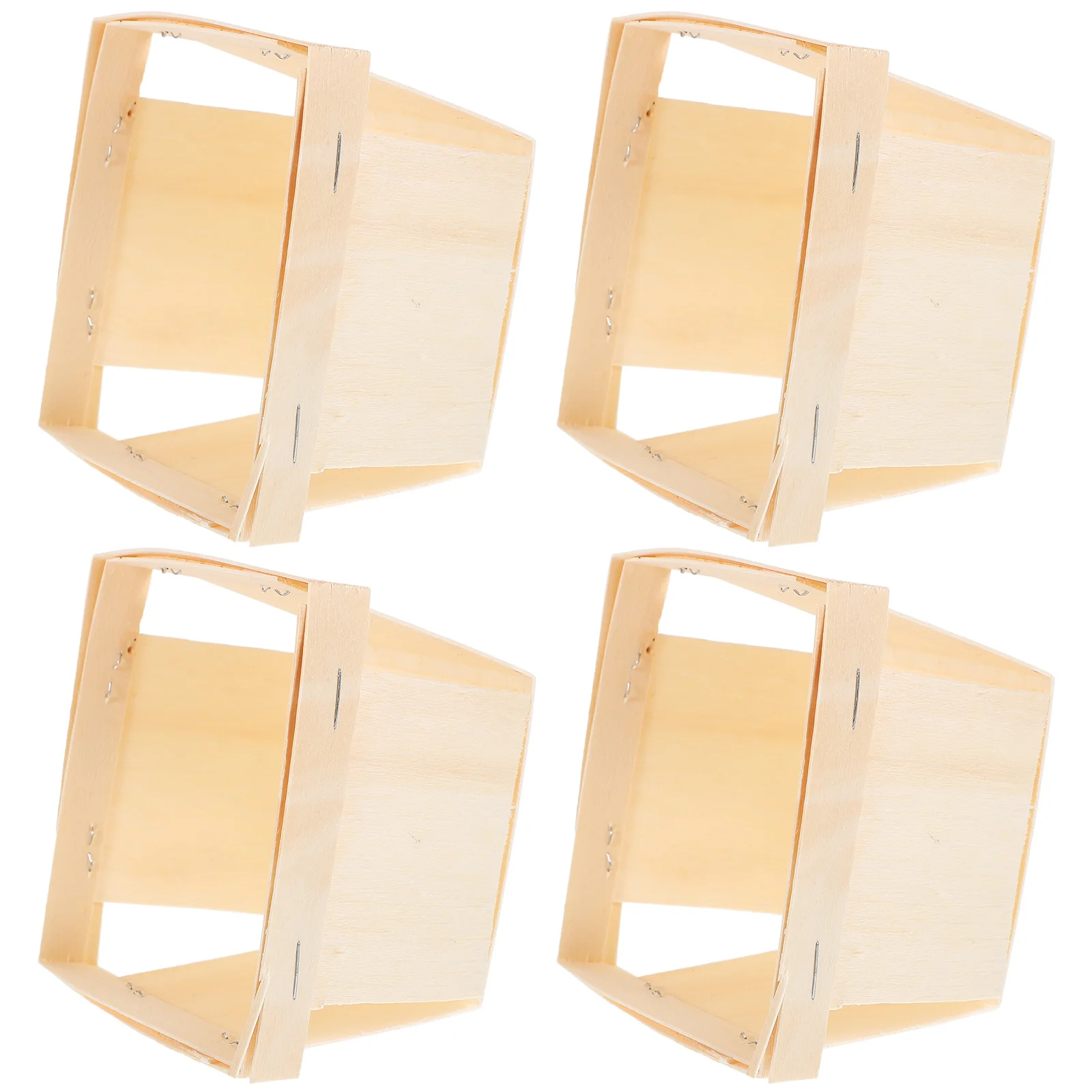 

4 Pcs Wooden Storage Box Fruit Basket Sundries Small Kitchen Dining Table Baskets Decorative