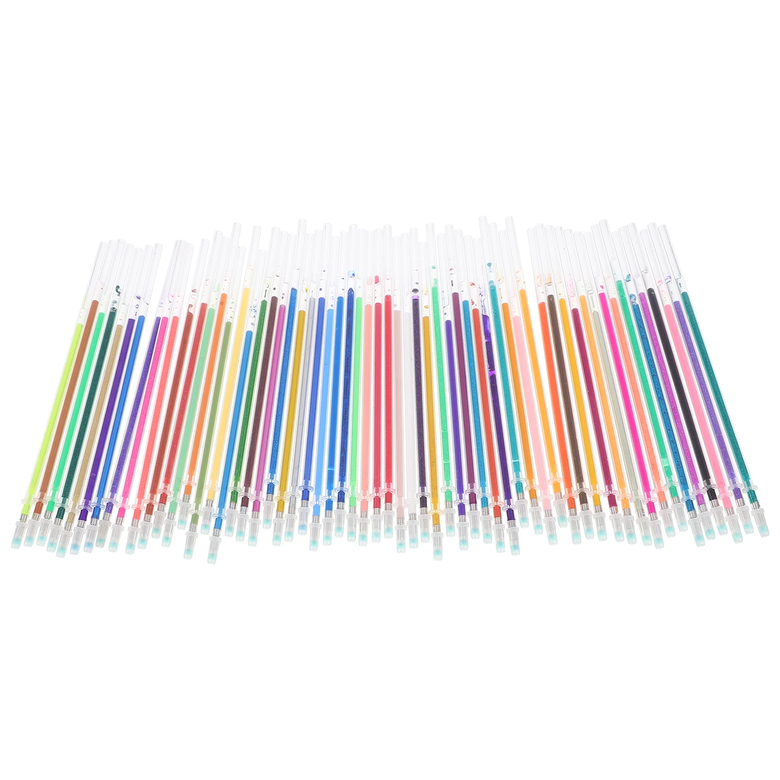 

60 Pcs Gel Refill Colored Glitter Pens Pencils Major Coloring Plastic Ink for Writing Refillable Ball Point Refills