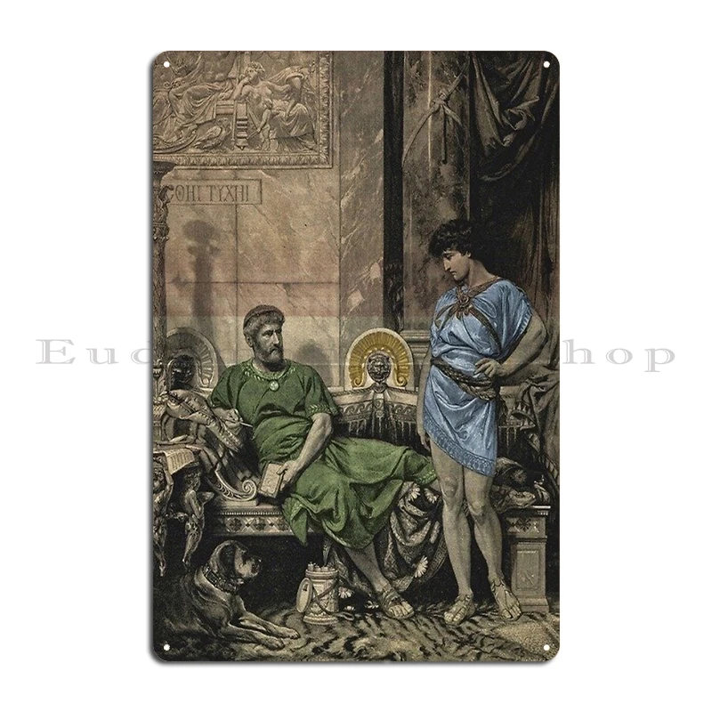 Thoth And The 7 Hermetic Principles Egyptian And Greek Philosophy From The Kybalion Antinous and Hadrian Metal Plaque Poster