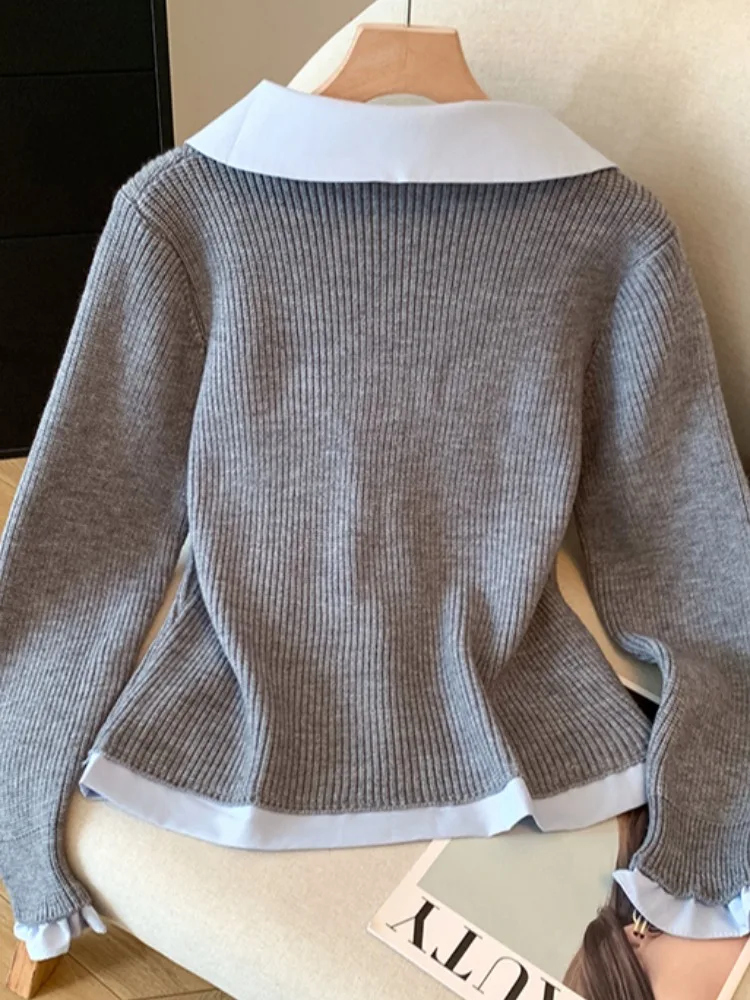 المرأة Ne محبوك سترة معطف الربط تصميم الخريف جديد Sle تخفيف النسخة الكورية سليم صالح V-ne زر التفاصيل