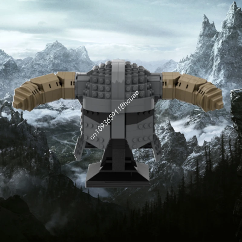 607pcs MOC Skyrimss - Iron Helmet Gear Building Blocks Christmas Creative Expression DIY Perfect for Custom Projects Ass Gift
