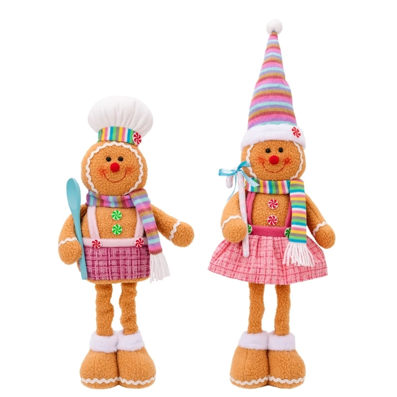 Flexible Gingerbreads Man Ornament Festival Display Decoration for Home and Shop Dropshipping