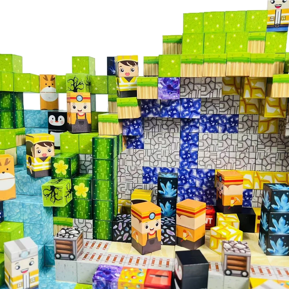 ของเล่นสร้างชุดแม่เหล็กการสํารวจเหมืองสร้างบล็อกเด็กชายและเด็กหญิงด้วยชิ้นอนุภาค - ของขวัญคริสต์มาส - ของขวัญวันฮาโลวีน