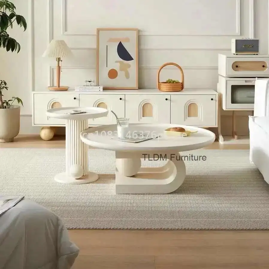 

Современный простой чайный столик в кремовом стиле, креативная гостиная, бытовая мебель, журнальный столик