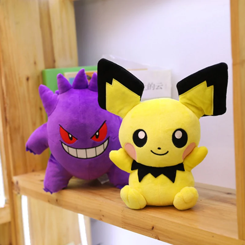 Anime Pokemon Pikachu Charmander Squirrel Bulbasaur Plush Toys Gengar Stuffed Doll Kawaii Collections Decorations Children's Toy