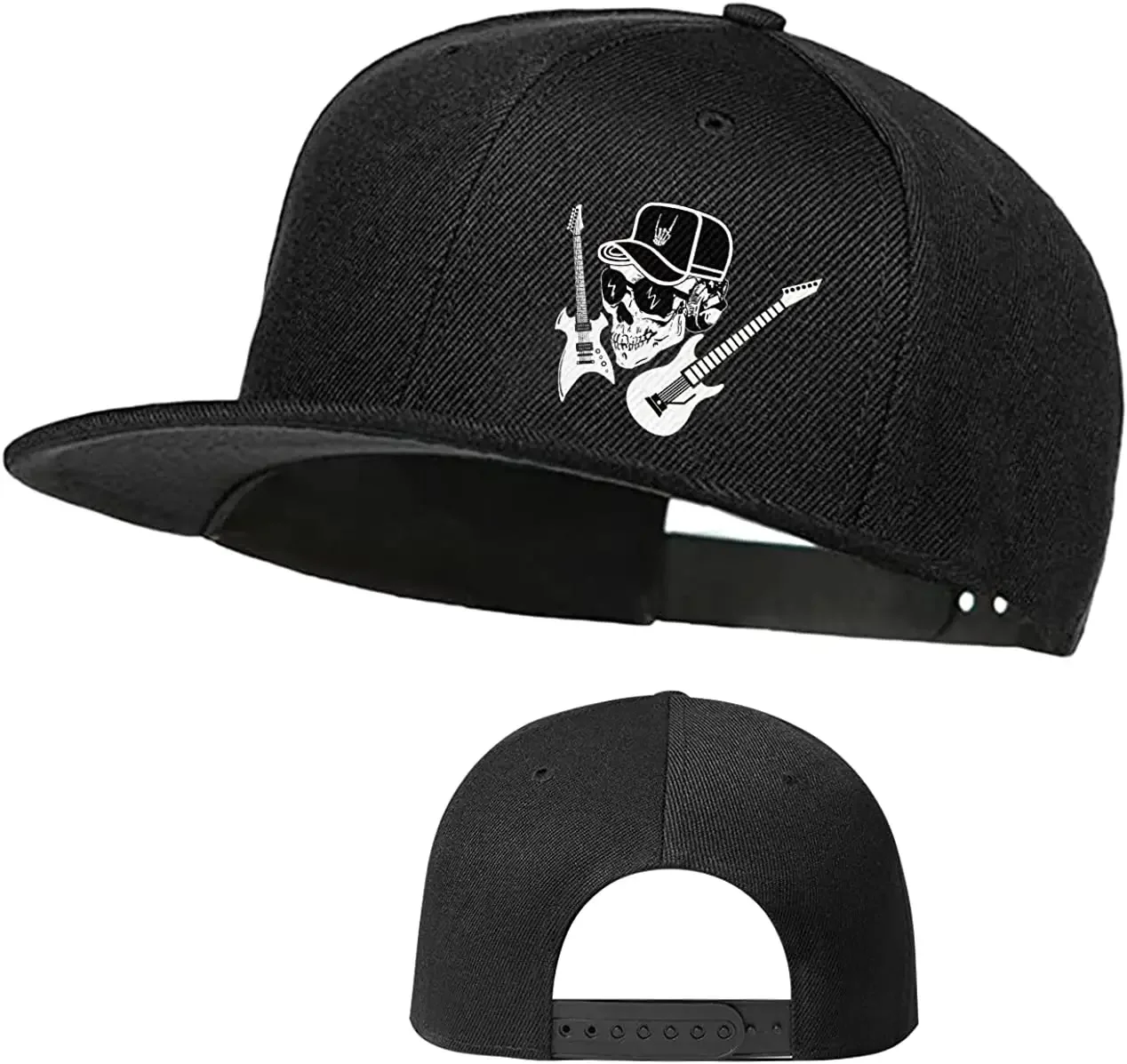 Skull Skateboards Hat Flat Bill Hats for Men Snap Backpack Mens Hats and Caps Cool Snapback Baseball Cap for Boys Hip Hop