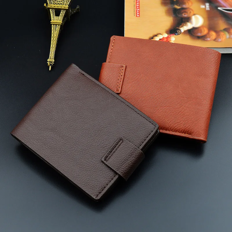 Men Wallet Leather Business Foldable Wallet Luxury Billfold Slim Hipster Credit Card Holders Inserts Coin Purses Vintage Walltes