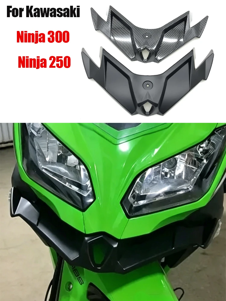 

For Kawasaki Ninja 300 Ninja 250 NINJA300/250 2013-2017 Motorcycle Aerodynamic Winglets Front Beak Fairing Cowl Extension