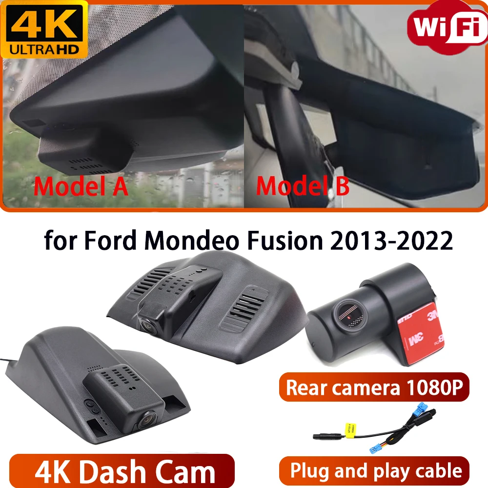 for Ford Mondeo Fusion 2013-2022 Video Recorder 4K DVR Dash Cam Wifi OEM Camera 170° Wide Angle Loop Recording Plug & Play