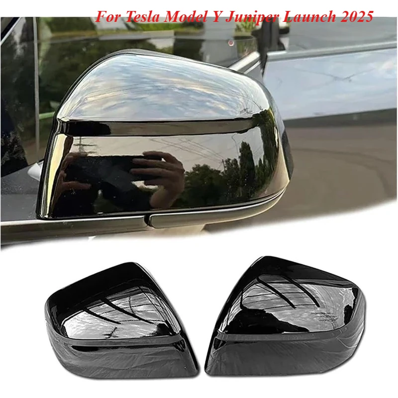 

For Tesla Model Y Juniper Launch 2025 Car Paste Side Door Mirror Cover Auto Exterior ABS Sides Rearview Cover Carbon Fiber