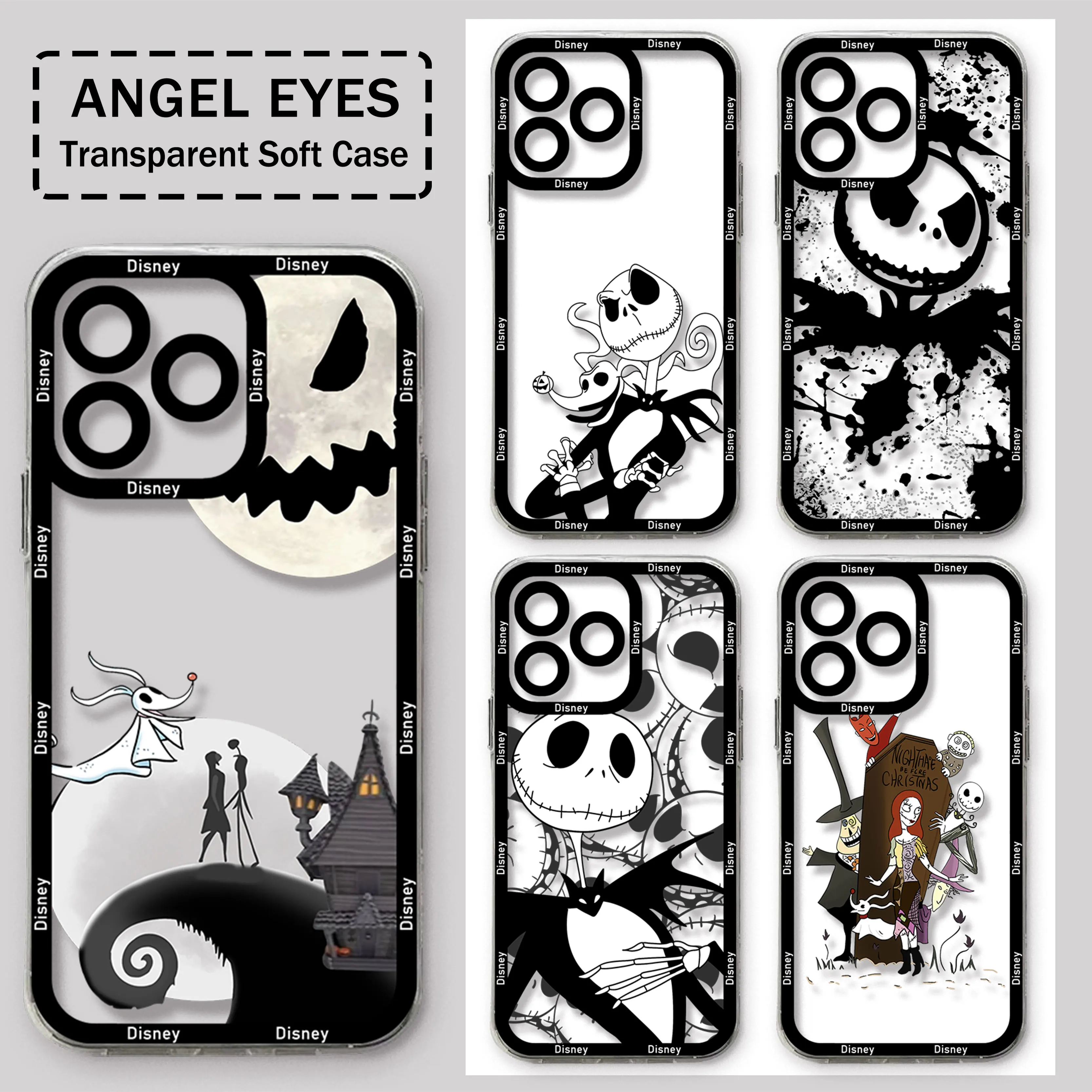 Nightmare Before Christmas Phone Case for IPhone 16 15 14 13 12 11 Mini Pro Max X XR XSMax 7 8 Plus SE20 Transparent Cover