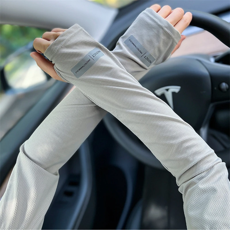 

Мужские рукава со льдом большого размера, защита от солнца, японские летние уличные перчатки с защитой от ультрафиолета, свободные рукава, перчатки для вождения на открытом воздухе