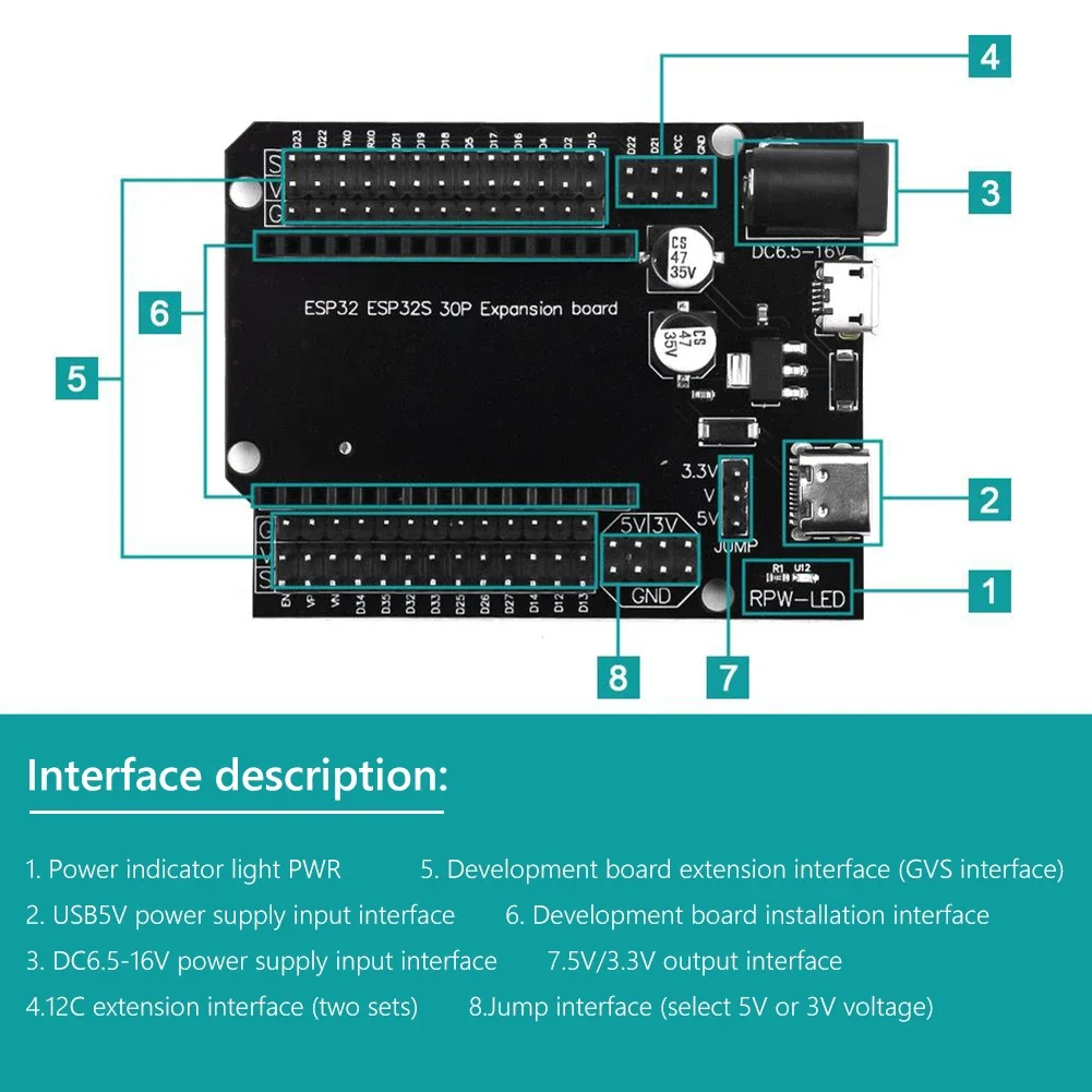 1-20PCS ESP32 Development Board TYPE-C CH340C WiFi+Bluetooth Ultra-Low Power Dual Core 30Pin ESP-WROOM-32 Expansion Board