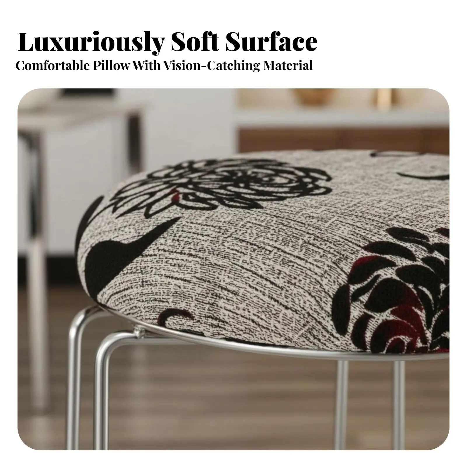 Paw Print Padded Stool Stackable Dining Chair Faux-Leather pad Minimalist Design for Families, Students, Kitchen, Living Room
