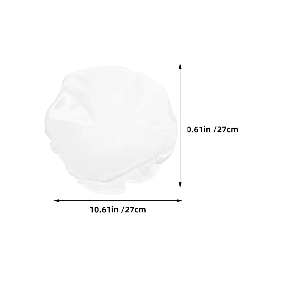 Bonnet de demoiselle d'honneur en dentelle blanche, 2 pièces, chapeau de fête, accessoires de Cosplay, couvre-chef élégant pour femmes, robe fantaisie, casquette de jeu de rôle pour fête de thé