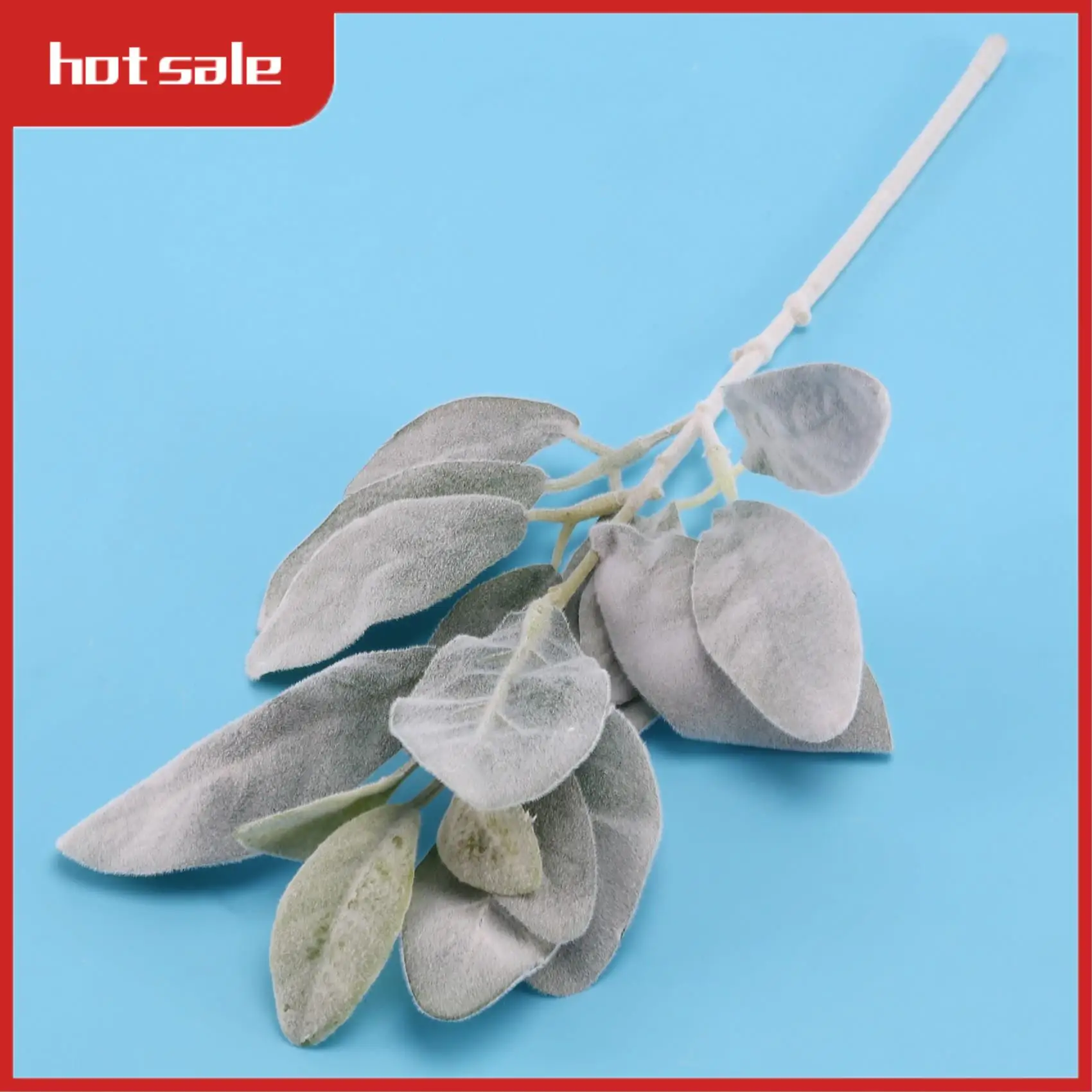 

14Pcs Artificial Flocked Greenery Leaves Short Stems,Faux Lambs Ear Greenery Urn Filler Greenery Plants For Home Wedding