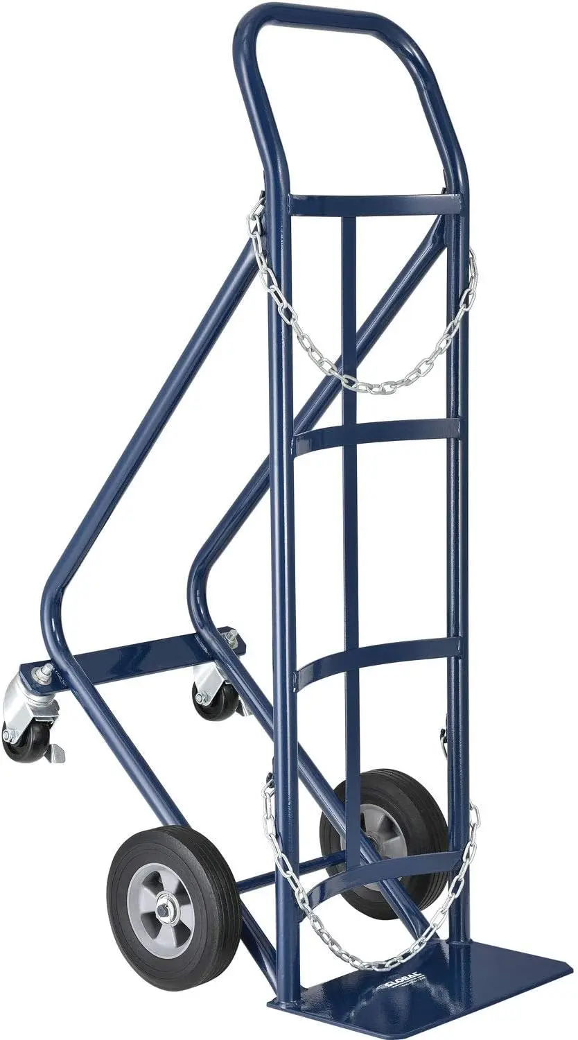 Industrial Tilt Back Cylinder Hand Truck with Curved Handle, 800 Lb. Capacity, 47" H