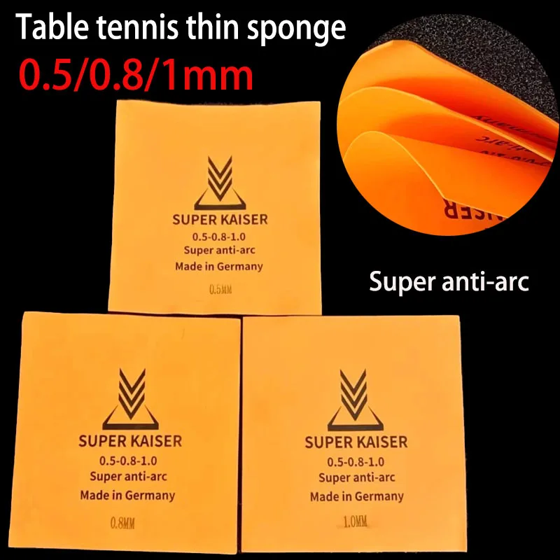

Ultra Thin Table Tennis Sponge SUPERKAISER German 0.5/0.8/1.0mm Sponge Anti-Spin Long Pips Super Anti-arc Ping Pong Sink Sponge