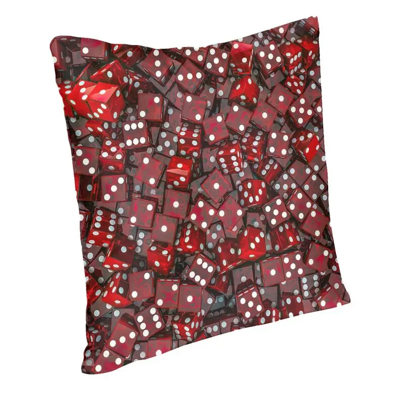 3D Render Red Dice Throw Pillow Case Home Decorative Casino Gambling Games Cushion Cover 45x45cm Pillowcover for Living Room