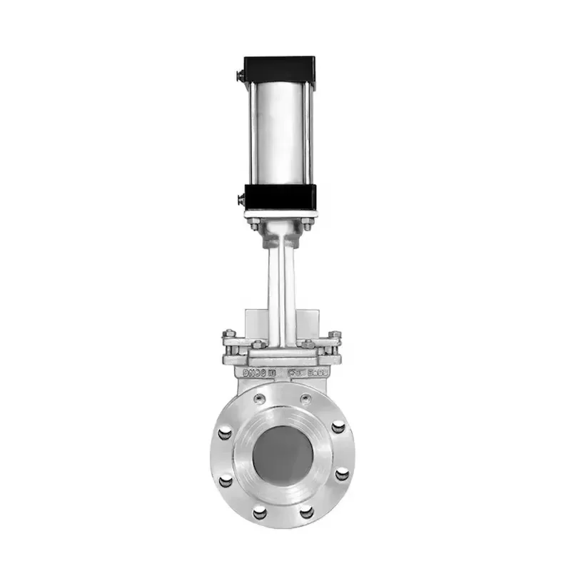 8 Inch DN80 Flanged Cast Iron Pneumatic Knife Gate Valve Stainless Steel Slurry
