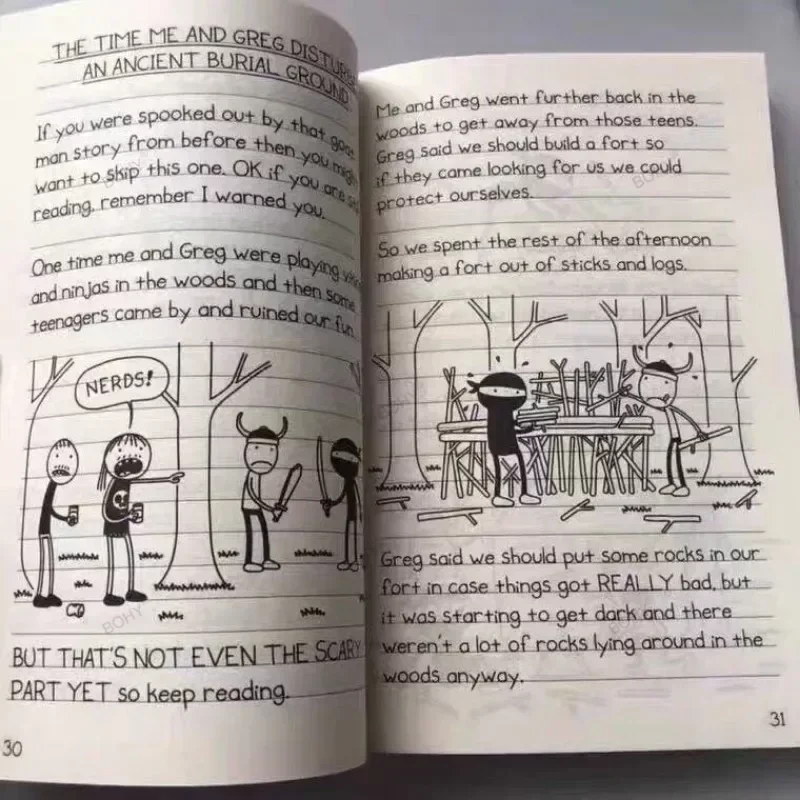 Diary of A Wimpy Kid Children's Black and White Page Story English Extracurricular Reading Picture Book