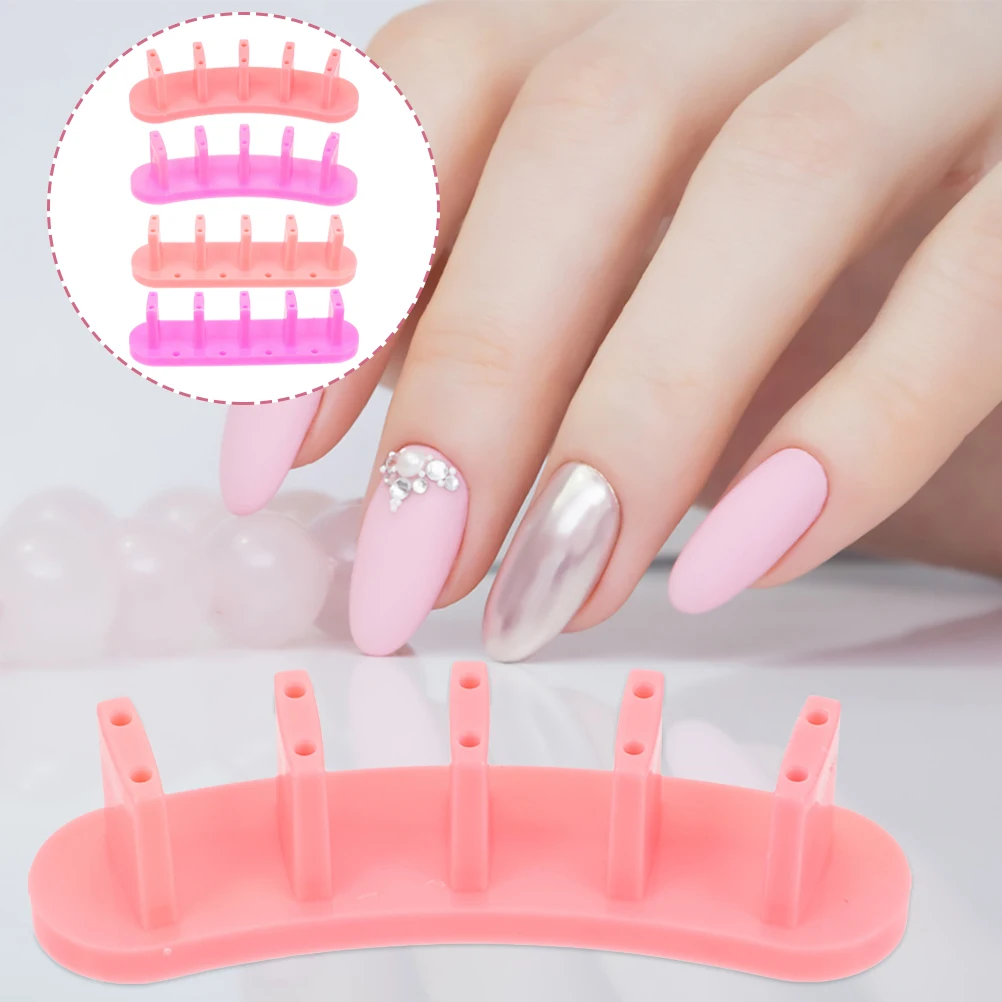 4 ชิ้นทนทานเล็บชั้นวางเล็บเคล็ดลับ DIY ฝึกกรอบประกอบง่ายถอดชิ้นส่วนเล็บเจาะอุปกรณ์เสริม