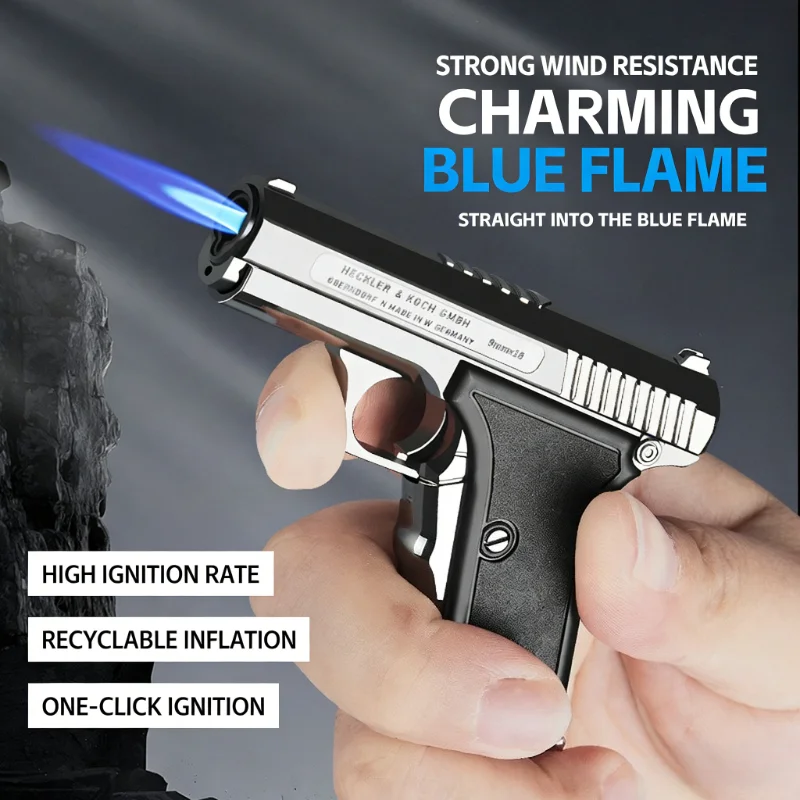

Newest Cigar Igniter Windproof Open Flame Inflatable Lighter for Smokes Metal Blue Fire Cigarette Lighters & Smoking Accessories