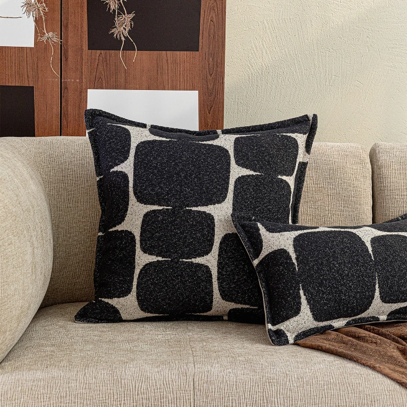 30X50/50X50CM Black Rice Geometric Throw Pillow Cover Modern MinimalistWaist Cushion Cover Decor Home Decorative Pillowcase