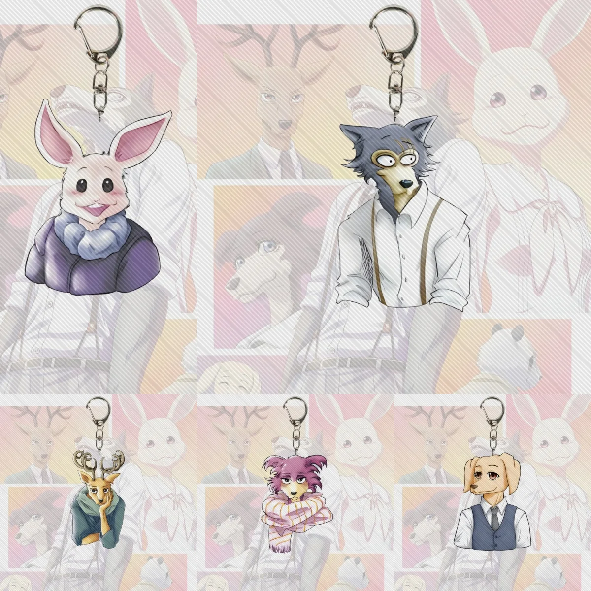 

6CM new Anime BEASTARS Acrylic Keychain Cosplay Charm Characters Ornament Accessories Good Christmas Gifts