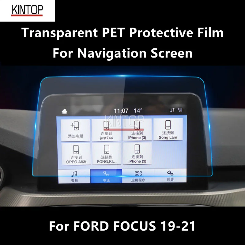 For FORD FOCUS 19-21 Navigation Screen Transparent PET Protective Film Anti-scratch Accessories Refit