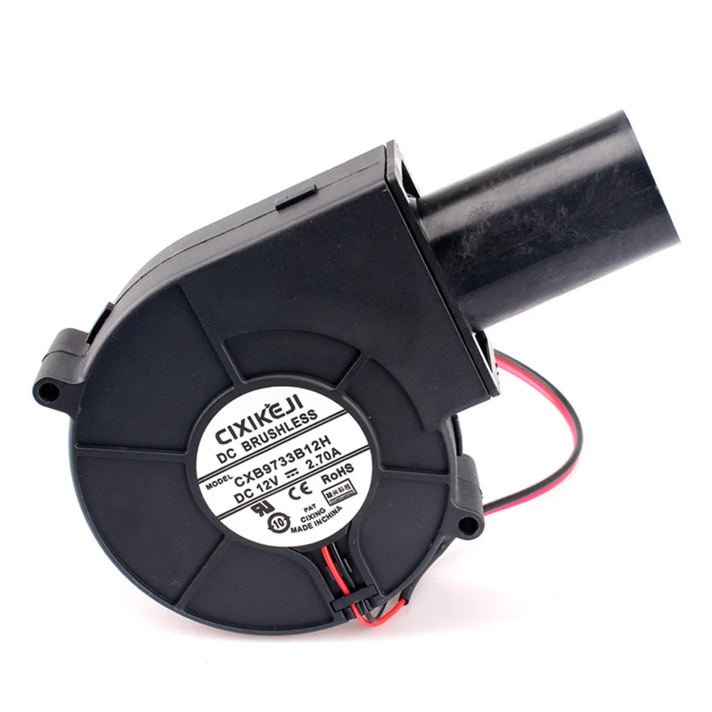 1Pc 97Mm Ventilator Met Snelheidsregelaar En Luchtuitlaat Voor Bbq-Verwarming Buiten Bbq-Kachel Houtkachel Oliekachel Dc 12V 2a