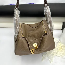 26cm Genuine Leather Bag for Women Crossbody Bag Top Layer Cowhide Fashionable Doctor Bag Versatile Large Capacity Shoulder