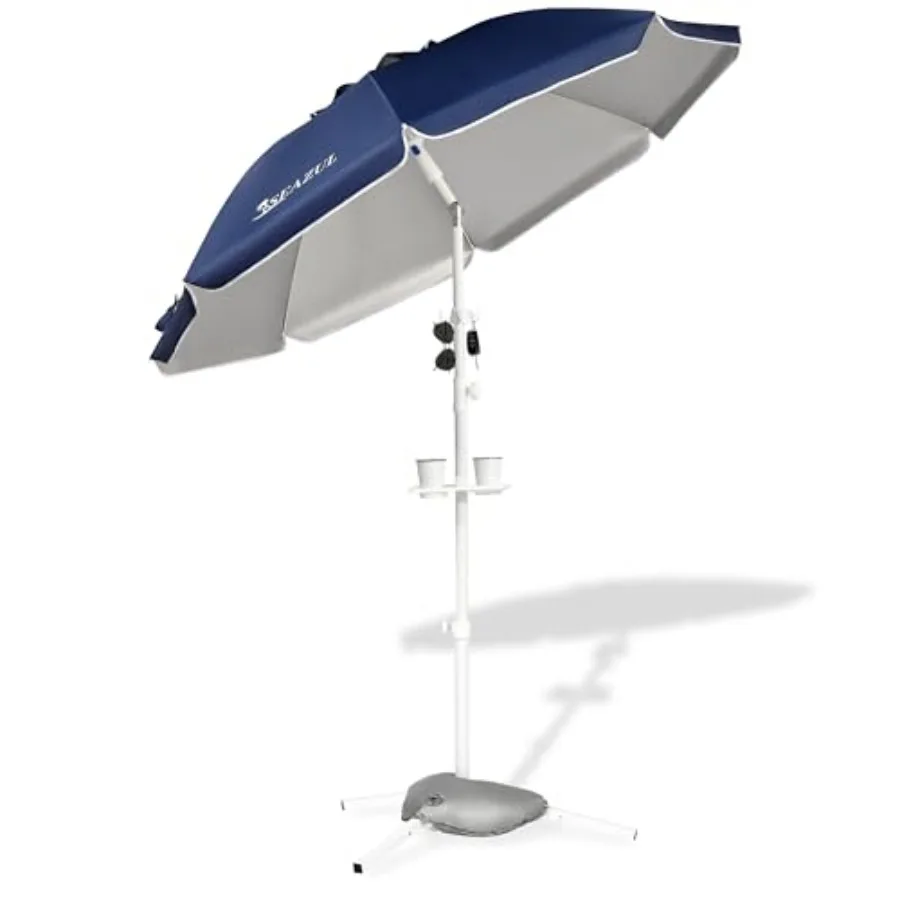 

6.5ft Sun Shade Umbrella, Portable Umbrella with Stand for Sports, Water Weight Bag, Adjustable and Lightweight, Sun Protection