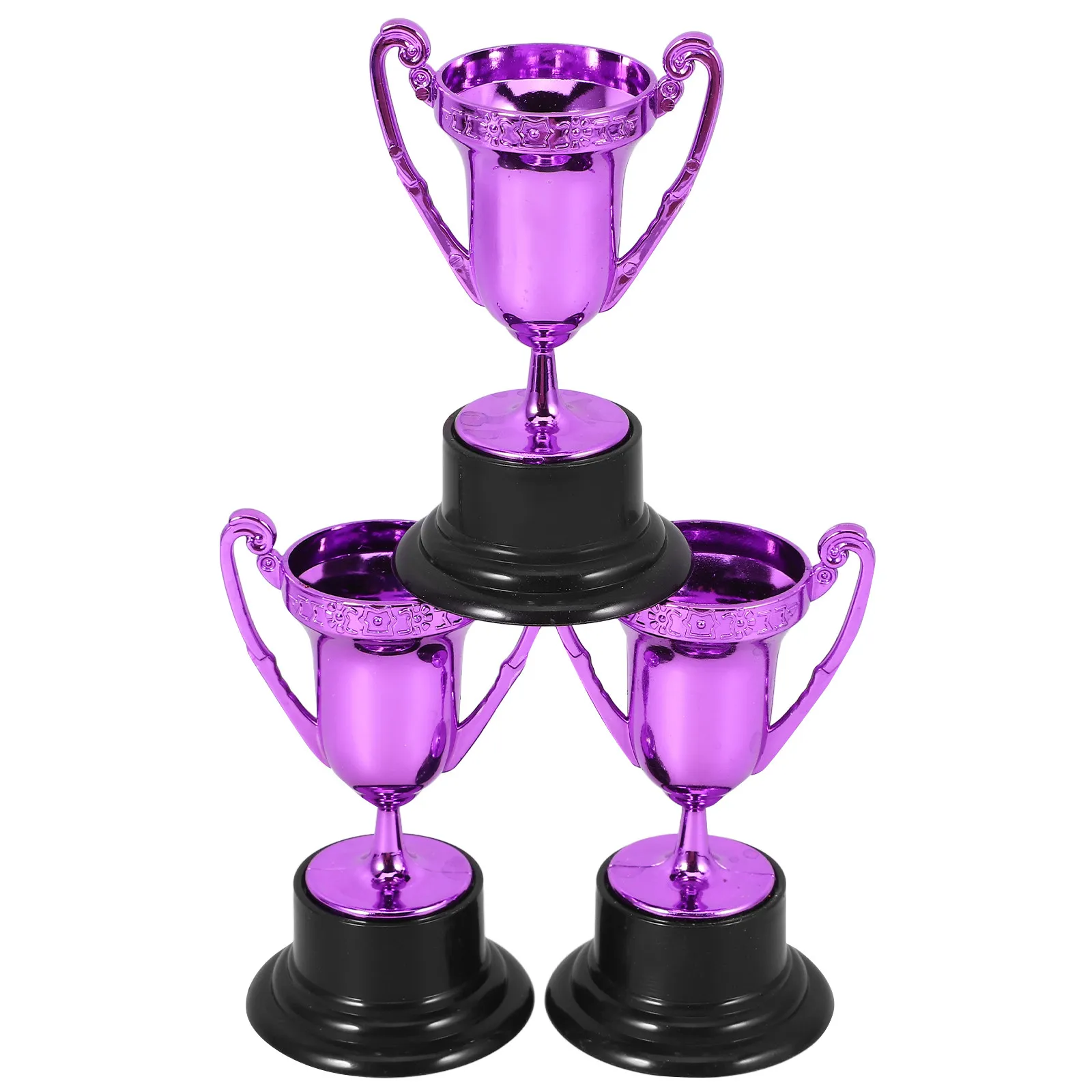 3Pcs Exquisite Creative Trophy Decor with Sturdy Base for Winner Recognition Competition Prize Gift Party School Ceremony Trophy