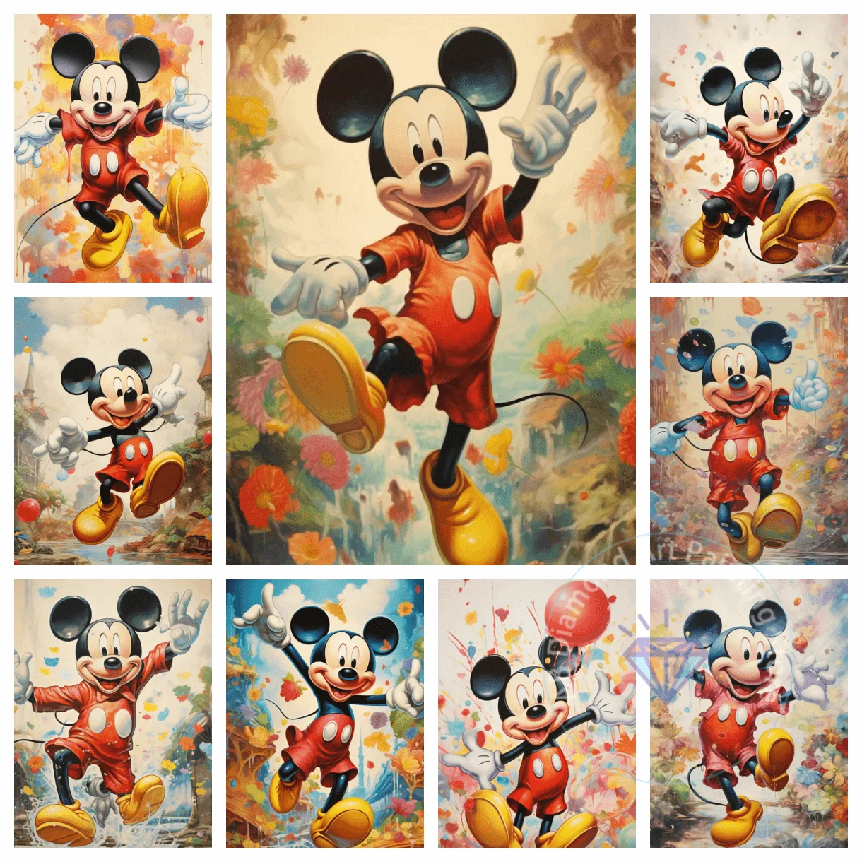

Disney Painted Mickey Mouse AB Diamond Painted Mickey Embroidery Color Oil Painting 5D handmade art home decoration gift