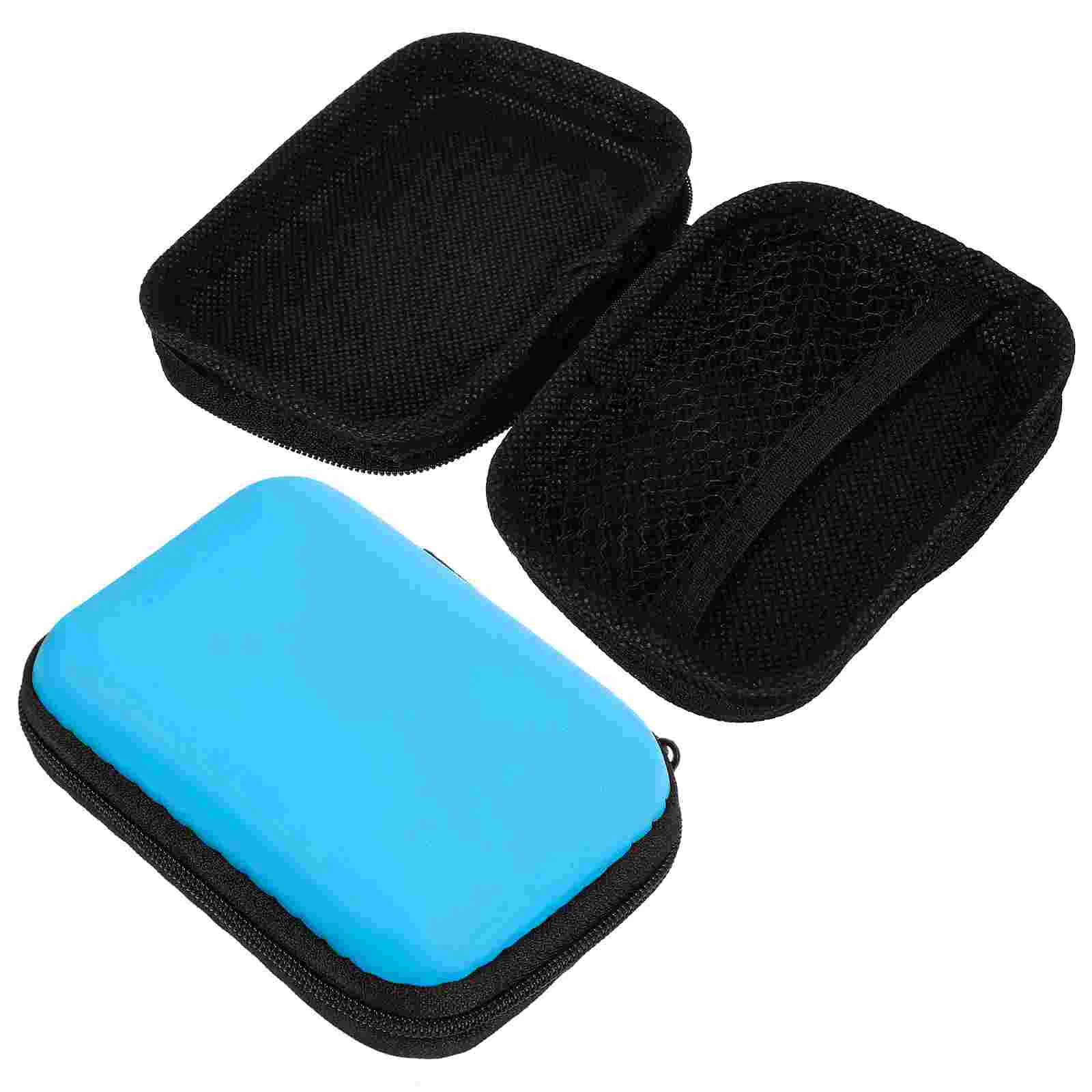 2 Pcs Accessories Protective Cover Organizer Travel Computer Small Hdd Case Aluminum Alloy USB Bag Carrying