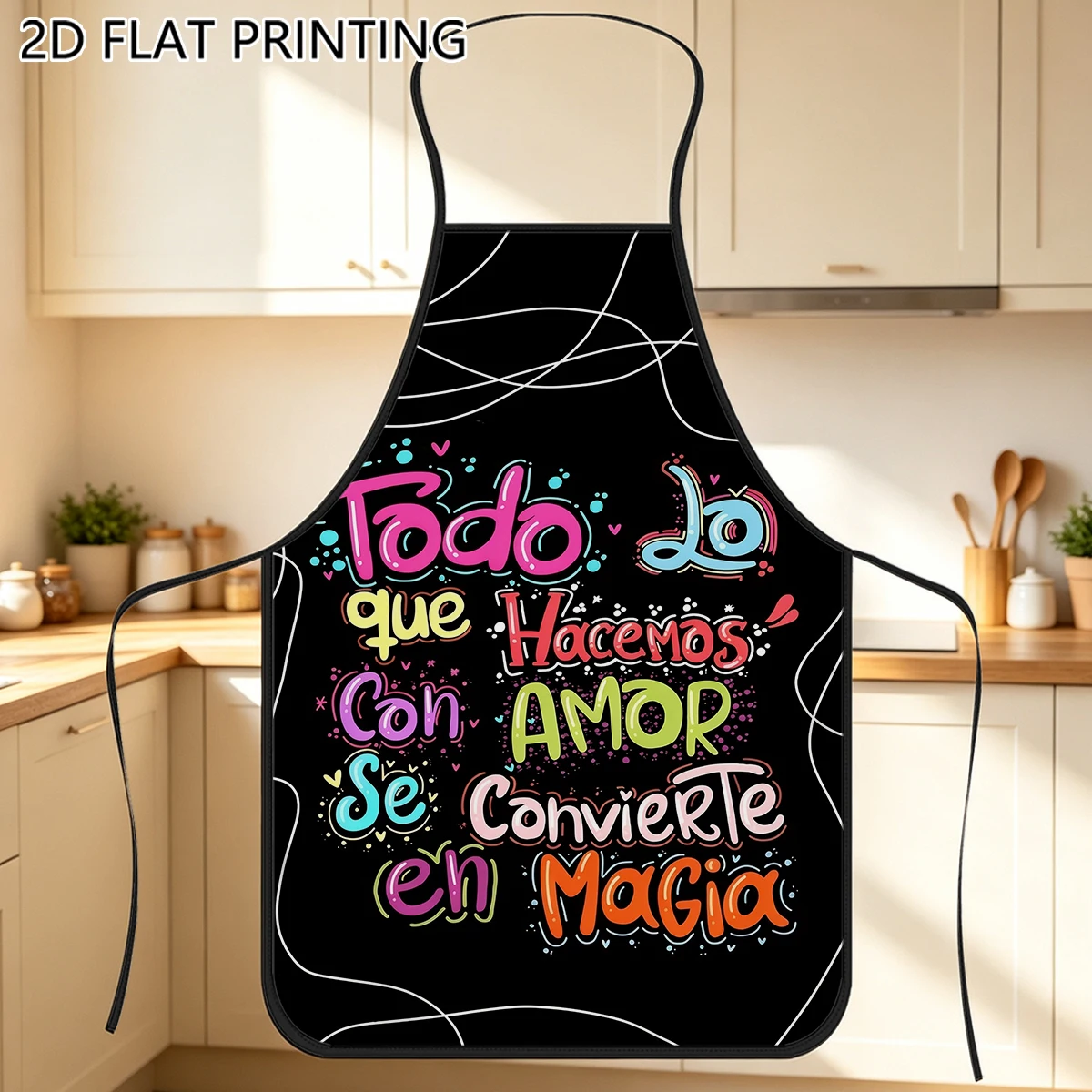 Home Cooking Quotes - 1pc Spanish Inspirational Quote Letter Pattern