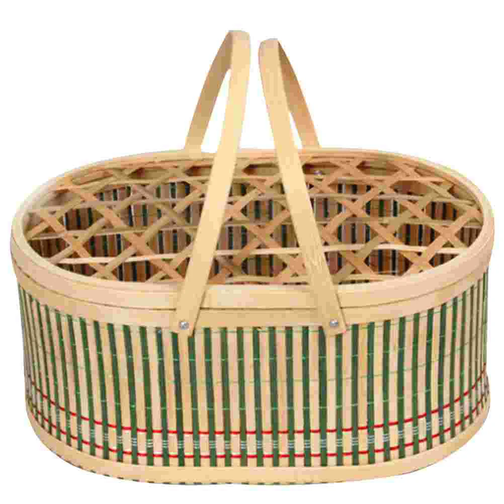 

Light Green Basket Easter Bamboo Hairy Crab Environmentally Wooden Props Decorative