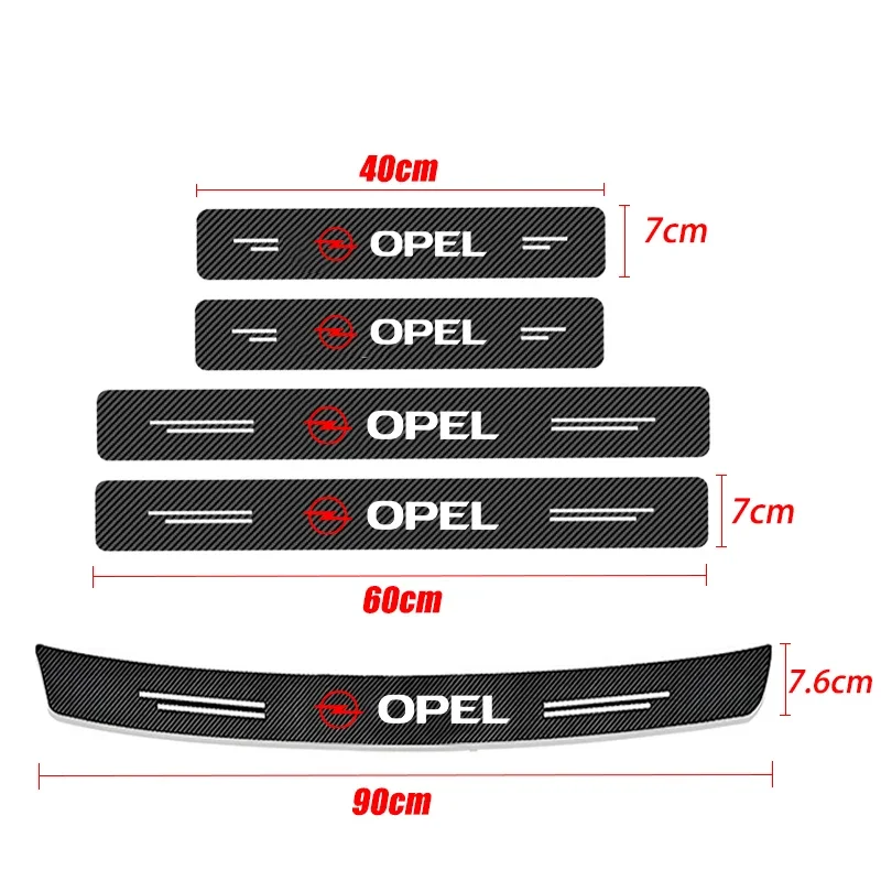 Autocollants anti-rayures en fibre de carbone pour seuils de voiture, pour Opel Astra j Insignia Astra g Corsa Zafira b Mokka Vivaro Meriva