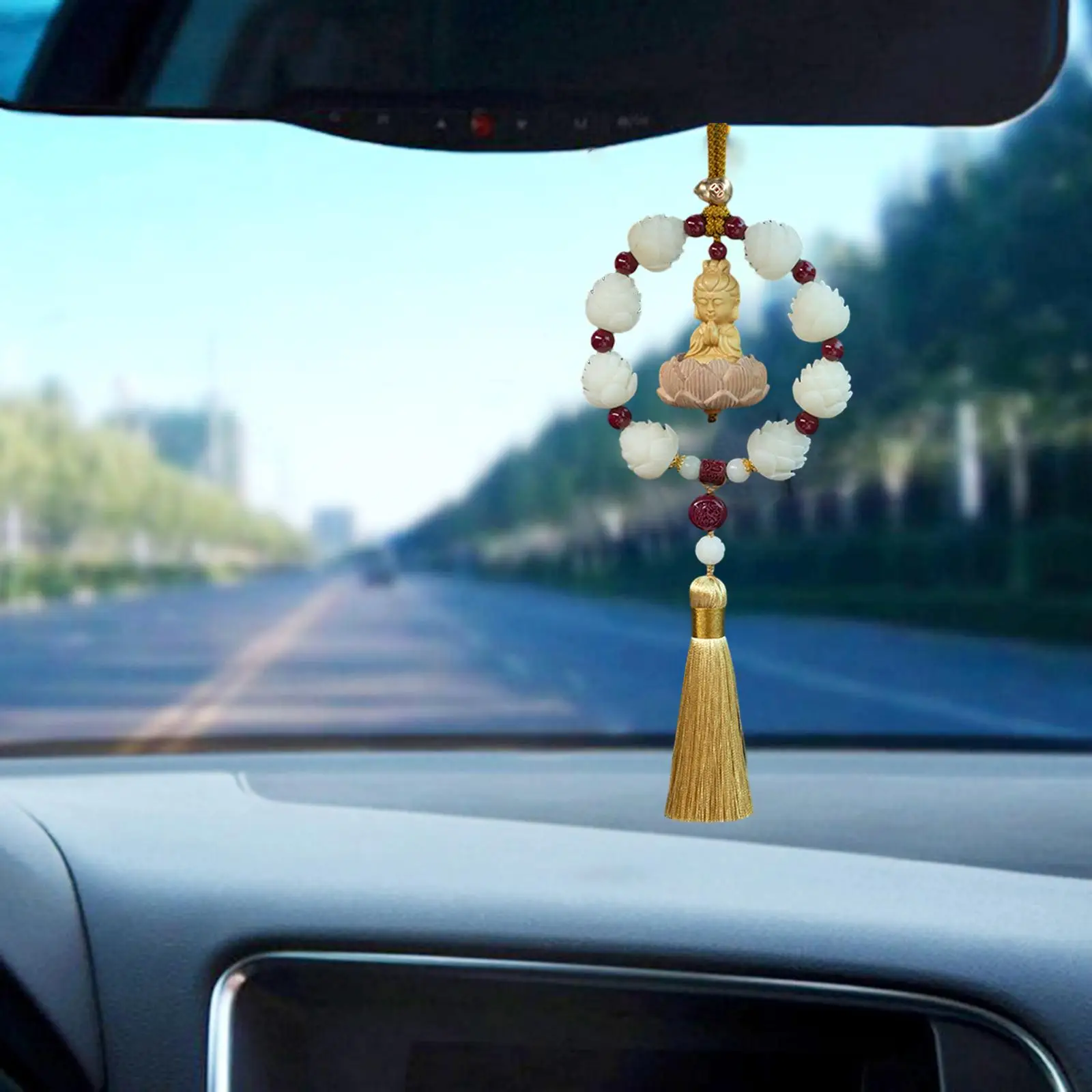 Car Rearview Mirror Pendant Gift Feng Shui Universal Resin Charm Hanging Accessories Car Decoration for Car SUV Men Women