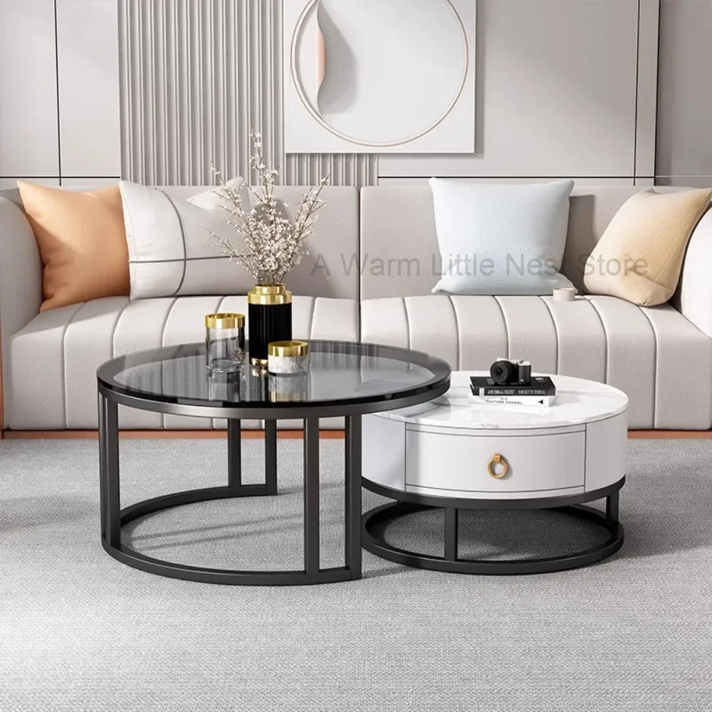 

Simple Space Saving Coffee Tables Transparent Art Large Extendable Side Table Adjustable Aesthetic Table Basse Office Furniture